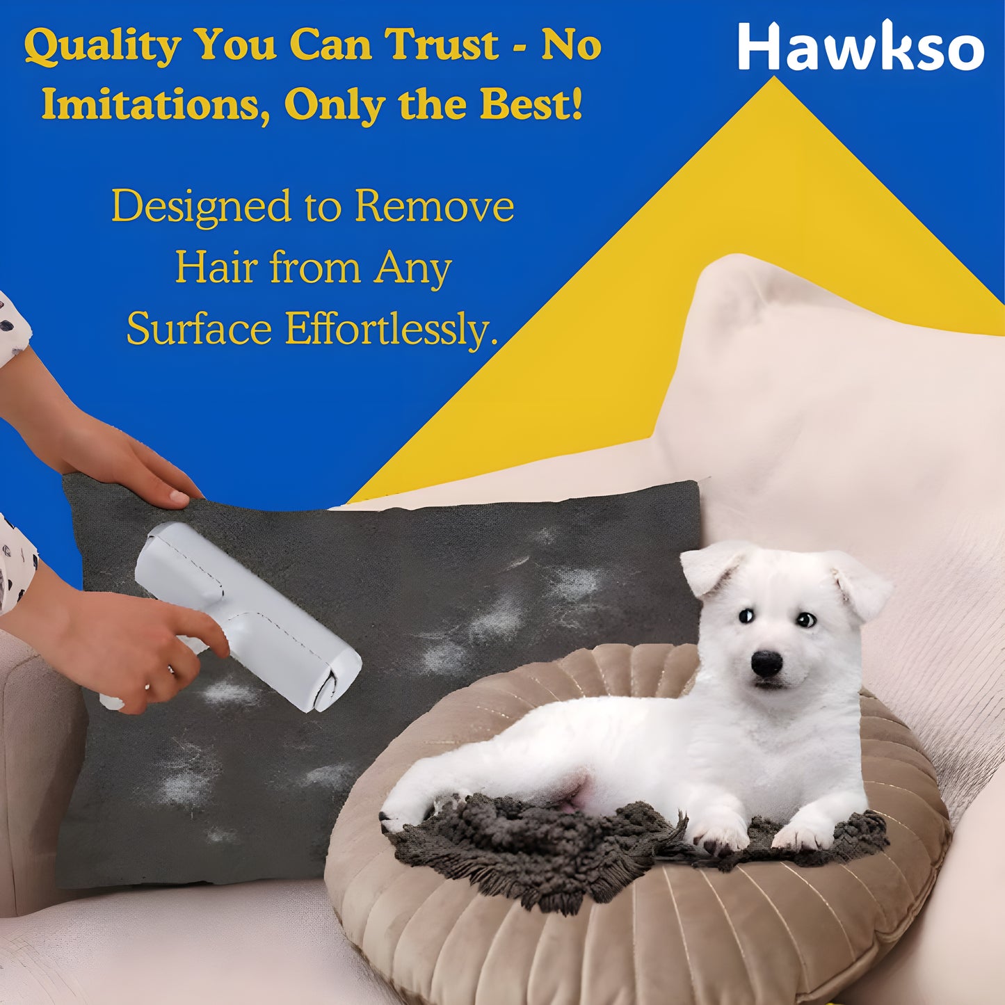 Reusable Pet Hair Remover Roller by Hawkso - Effective Fur Removal for Furniture & Clothing