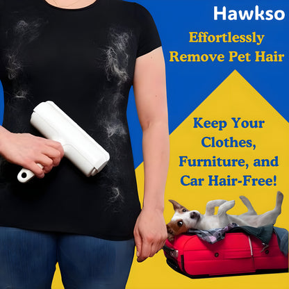 Reusable Pet Hair Remover Roller by Hawkso - Effective Fur Removal for Furniture & Clothing